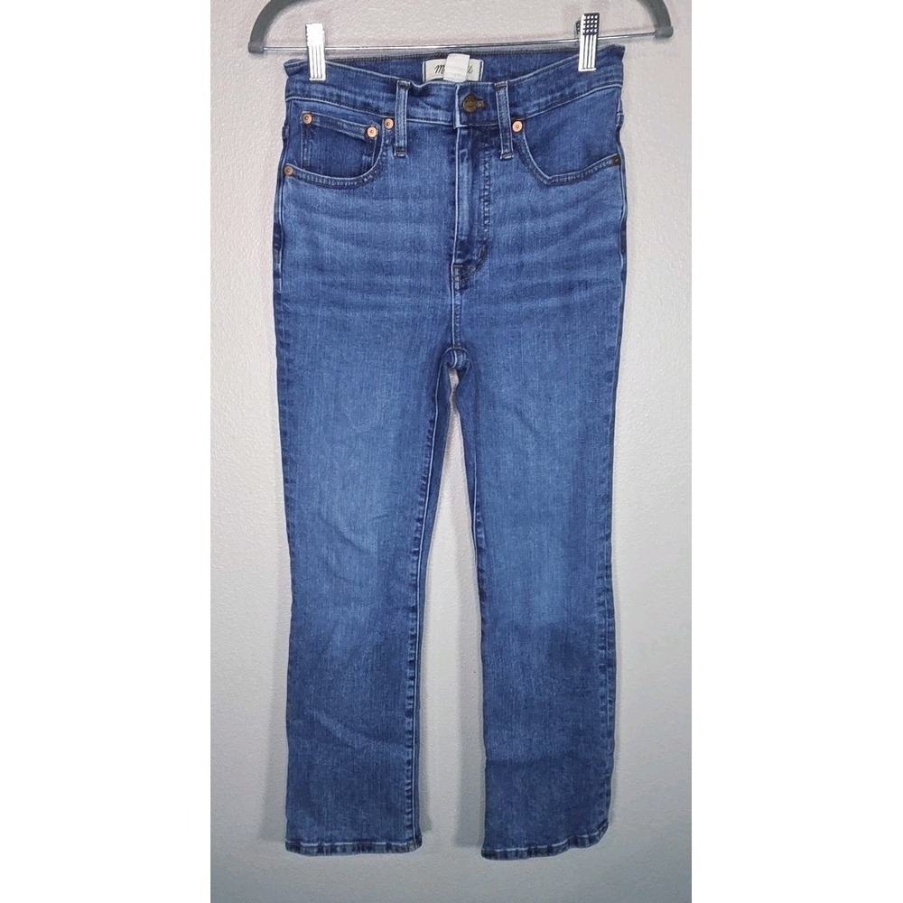 Madewell‎ Cali Demi Boot Jeans Size 25 Medium Wash Mid Rise - Picture 2 of 7